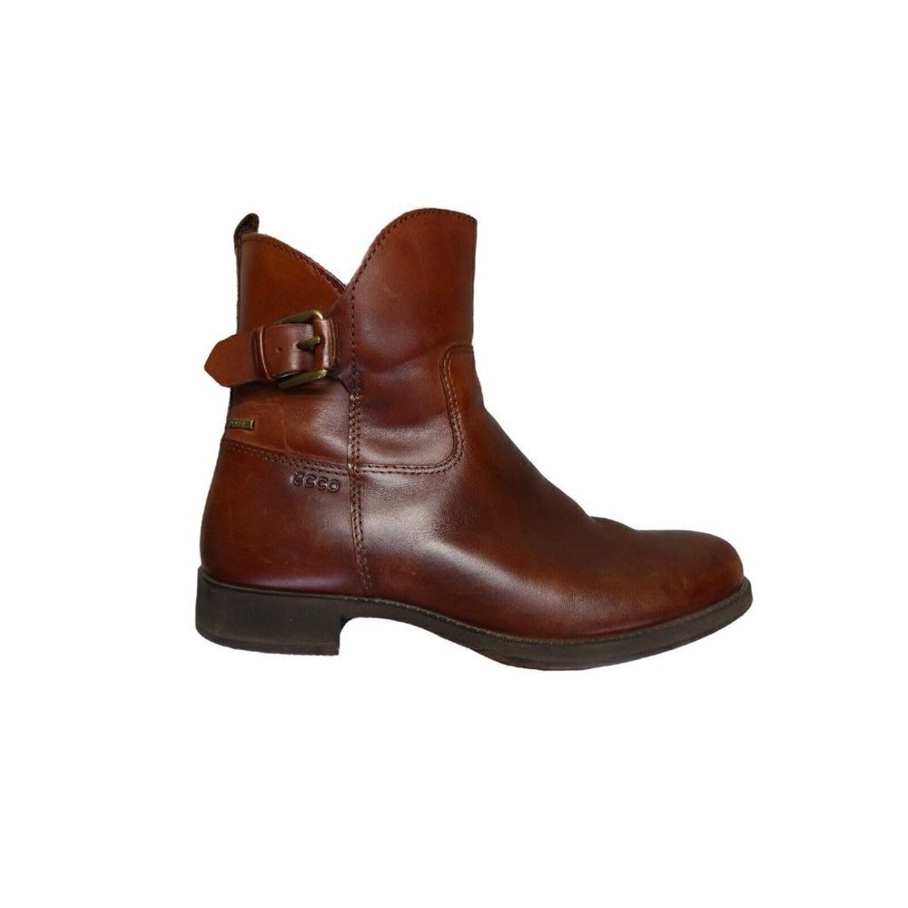 ECCO Brown Leather Waterproof‎ Gore-Tex Side Zip Ankle Boot US 5 / 5.5   EU 37